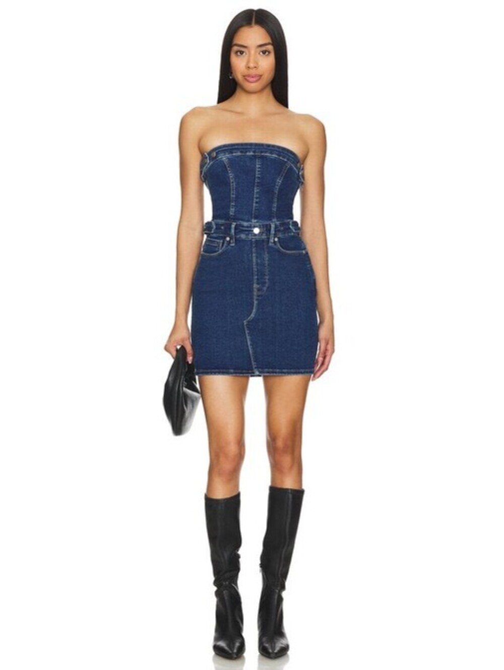 NWT good American denim tube minidress